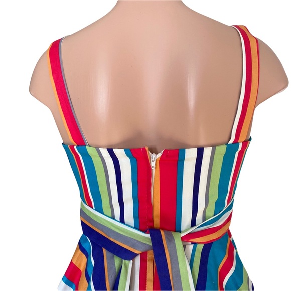 lxia Modcloth Colorful Days Bright Striped Pin-up Fit and Flare Mini Dre… - Picture 7 of 9